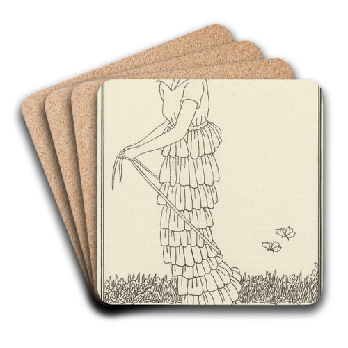 Robe de nansouk by Monogrammist MFN Art Drink Coaster set