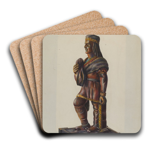 Cigar Store Indian by Chris Makrenos Art Drink Coaster set