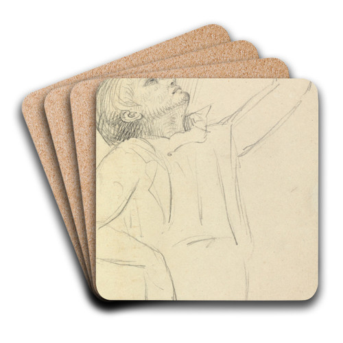 Study of a Seated Man. by Benjamin Robert Haydon Art Drink Coaster set