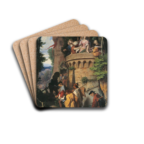 The Rose, or the Artist's Journey by Moritz von Schwind Drink Coasters - set of 4