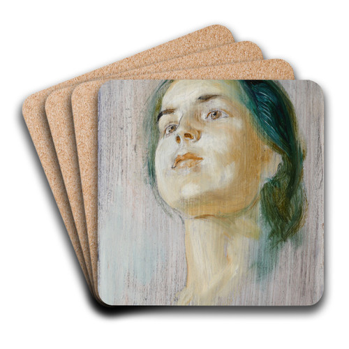 Portrait Study of the Fiance by Stanisaw Dbicki Art Drink Coaster set