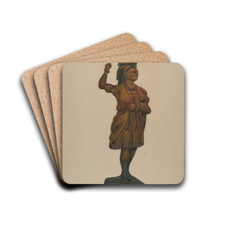 Cigar Store Indian by Orville Cline Drink Coasters - set of 4