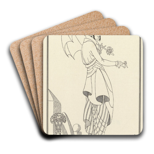 Journal des Dames et des Modes, Costumes Parisiens, 1914, No. 158 by Gerda Wegener Art Drink Coaster set