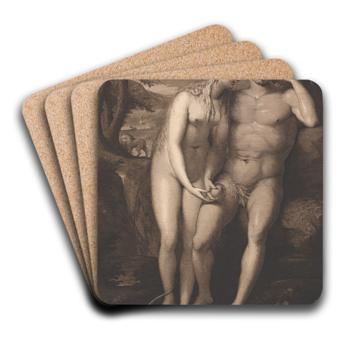 Temptation of Adam by James Barry Art Drink Coaster set Temptation of Adam by James Barry Art Drink Coaster set