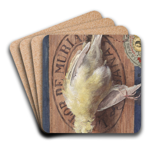Trompe LOeil; YellowCanary by John Haberle Art Drink Coaster set