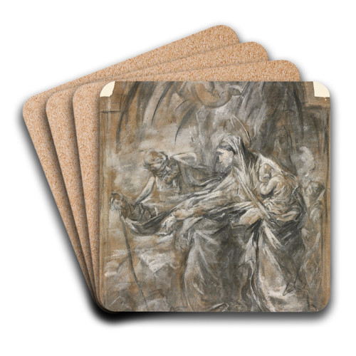 Flight into Egypt by Alessandro Magnasco Art Drink Coaster set