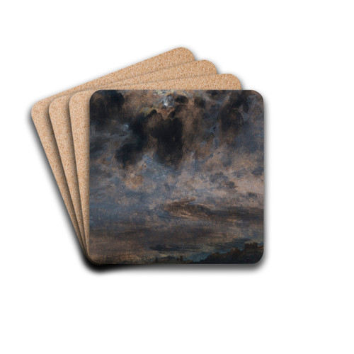 Mondschein ber den Dchern von Berlin by Adolph von Menzel Drink Coasters - set of 4