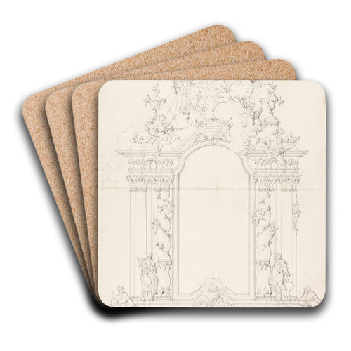 Sketch of an altar by Johann Baptist Straub Art Drink Coaster set