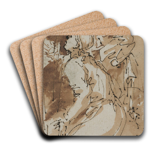 Figure Studies by Salvator Rosa Art Drink Coaster set