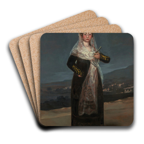 Portrait of the Marquesa de Santiago by Francisco de Goya Art Drink Coaster set