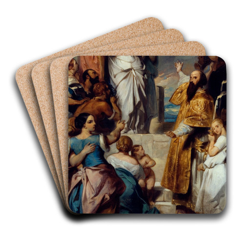 Apothose de sainte Genevive by Eugne Devria Art Drink Coaster set Apothose de sainte Genevive by Eugne Devria Art Drink Coaster set