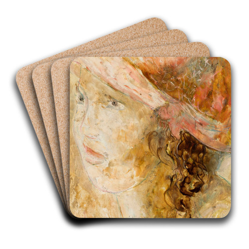 Gowa dziewczynki w lokach by Tadeusz Makowski Art Drink Coaster set Gowa dziewczynki w lokach by Tadeusz Makowski Art Drink Coaster set