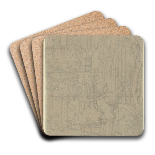 Der fahrende Schler by Eduard von Steinle Art Drink Coaster set