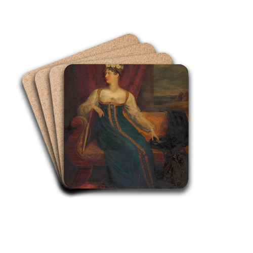 Portrait of Princess Charlotte of Wales by George Dawe Drink Coasters - set of 4 Portrait of Princess Charlotte of Wales by George Dawe Drink Coasters - set of 4