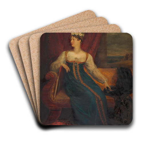Portrait of Princess Charlotte of Wales by George Dawe Art Drink Coaster set Portrait of Princess Charlotte of Wales by George Dawe Art Drink Coaster set