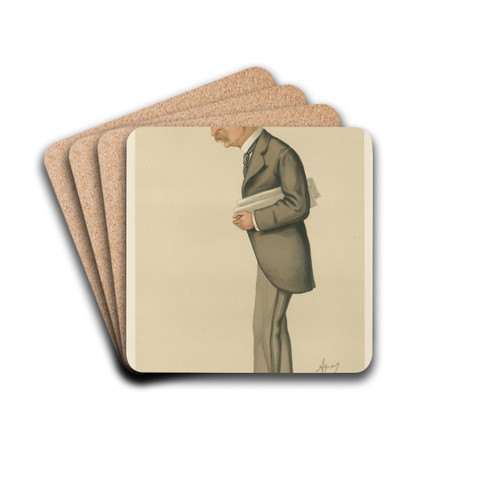 Politicians - 'Manchester'. Mr. John Skagg. 2 August 1884 by Carlo Pellegrini Drink Coasters - set of 4