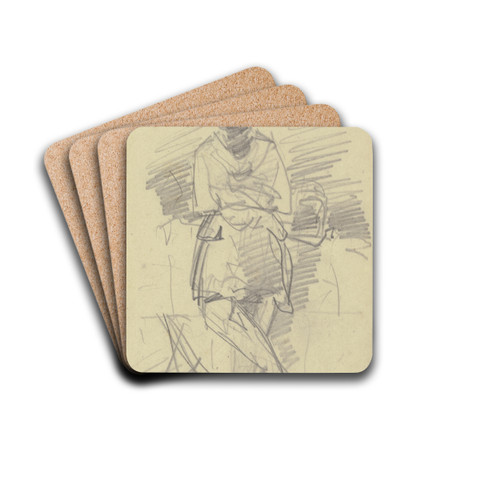 Studie zu einem mnnlichen Portrt by Ferdinand von Rayski Drink Coasters - set of 4