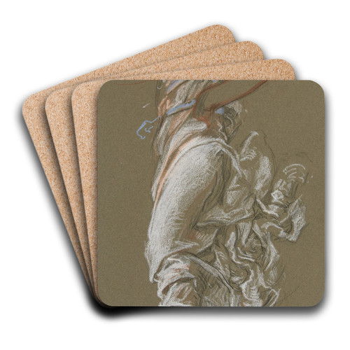 Study for figure of 7 am in 'The Hours' ceiling at the state capitol building in Harrisburg, Pennsylvania by Edwin Austin Abbey Art Drink Coaster set