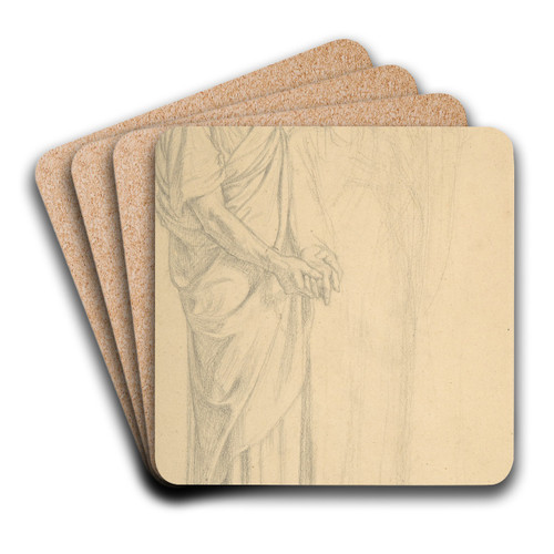 Saints Adrian and Natalia by Jean-Hippolyte Flandrin Art Drink Coaster set