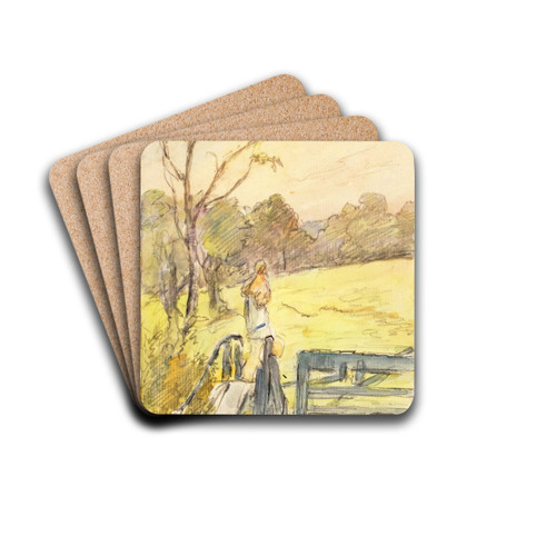 The Gate Slide by Walter Shirlaw Drink Coasters - set of 4