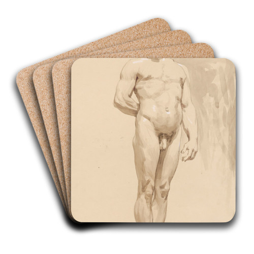 Study of a standing man by Jozef Hanula Art Drink Coaster set