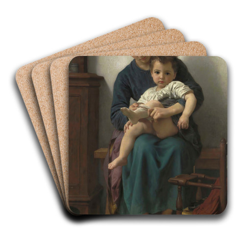 La grande soeur by William Bouguereau Art Drink Coaster set La grande soeur by William Bouguereau Art Drink Coaster set