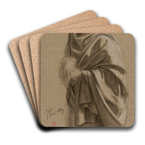 Femme debout drape by Jean-Achille Benouville Art Drink Coaster set