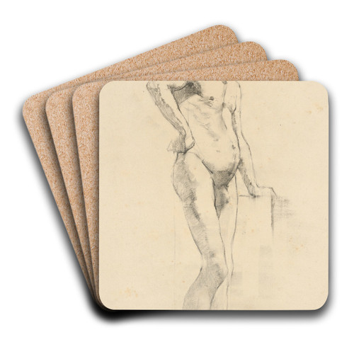 tdia stojaceho muskho aktu by kos Aranyossy Art Drink Coaster set