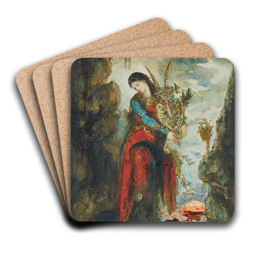 Sappho by Gustave Moreau Art Drink Coaster set