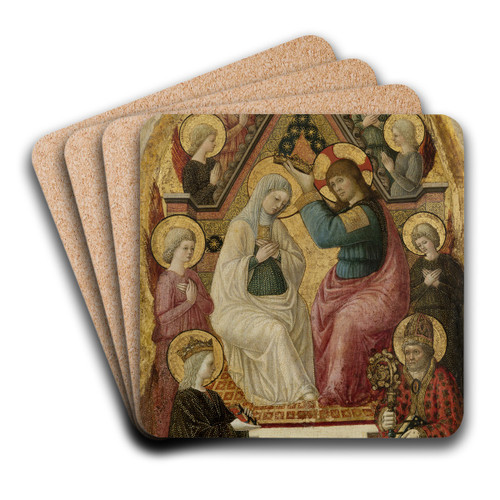 The Coronation of the Virgin by Lucchese Master Art Drink Coaster set