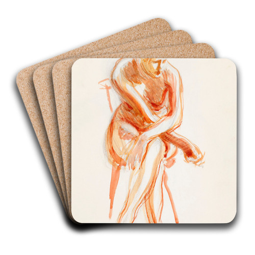 Istuva alaston malli by Magnus Enckell Art Drink Coaster set