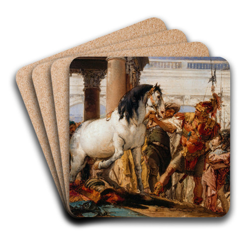 Alexandre et Bucphale by Giovanni Battista Tiepolo Art Drink Coaster set