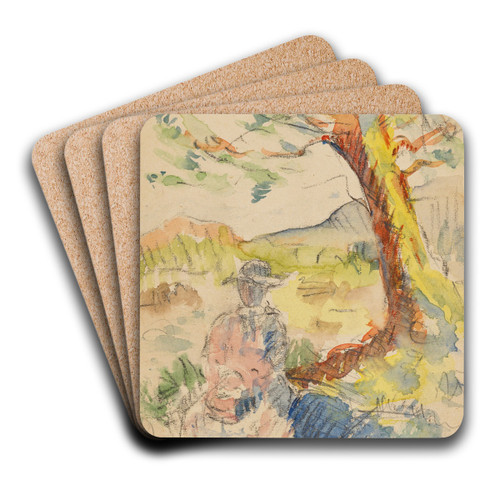 Femme sous un arbre by Henri-Edmond Cross Art Drink Coaster set