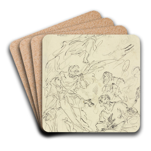 Vision der Heiligen Theresa und andere Heilige by Gaspare Diziani Art Drink Coaster set