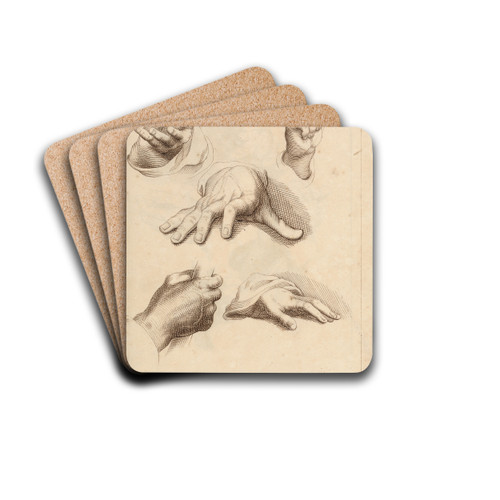 Sketches of Hands by Hamlet Winstanley Drink Coasters - set of 4