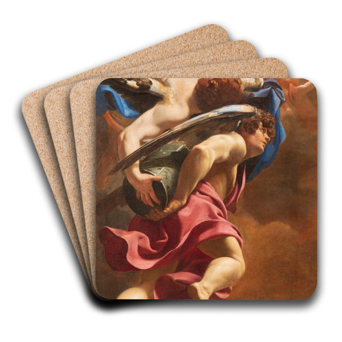 Angels Bearing the Column of the Passion by Simon Vouet Art Drink Coaster set