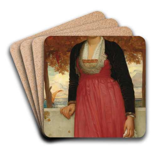 Amarilla by Frederic Leighton Art Drink Coaster set