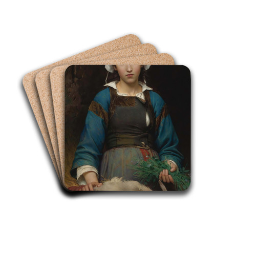 A Friend In Need by Emile-Auguste Hublin Drink Coasters - set of 4 A Friend In Need by Emile-Auguste Hublin Drink Coasters - set of 4