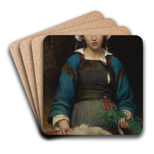 A Friend In Need by Emile-Auguste Hublin Art Drink Coaster set