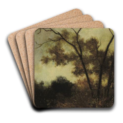 Woodland Landscape by Charles Franois Daubigny Art Drink Coaster set