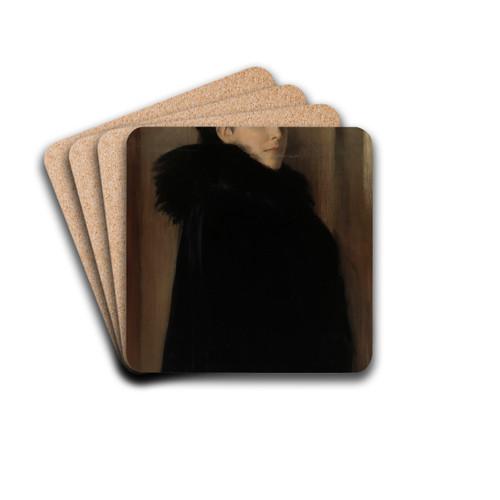 Portrait of the Artist's Wife Ellan Edelfelt by Albert Edelfelt Drink Coasters - set of 4