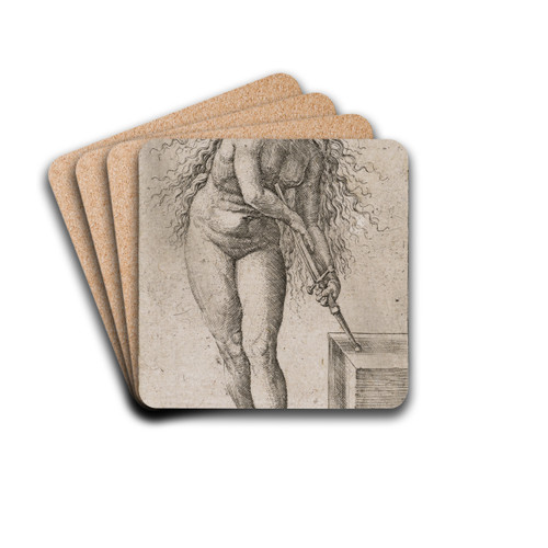Lucretia by Lucas Van Leyden Drink Coasters - set of 4 Lucretia by Lucas Van Leyden Drink Coasters - set of 4