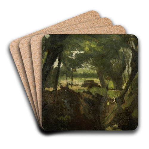 View in the Woods by George Hendrik Breitner Art Drink Coaster set