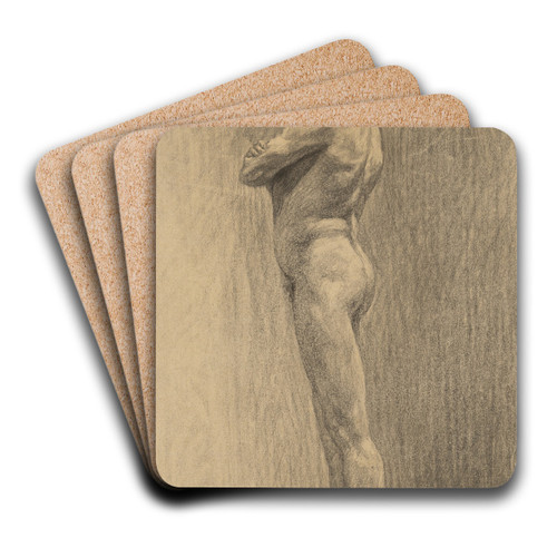 Study of Male Nude by Emil Alexay-Olexk Art Drink Coaster set
