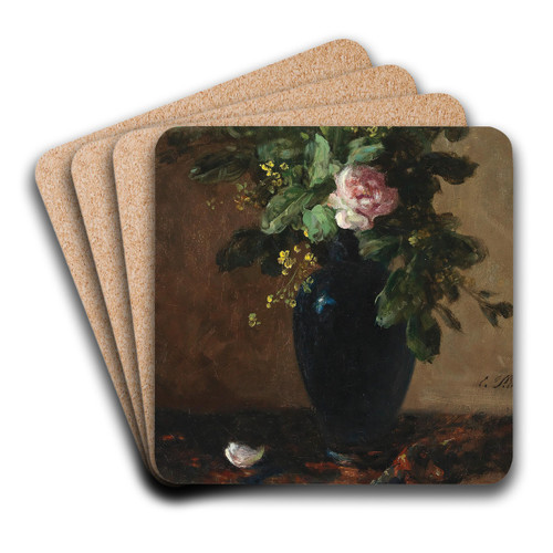 Bouquet of Roses in a Vase by Eugene Petit Art Drink Coaster set