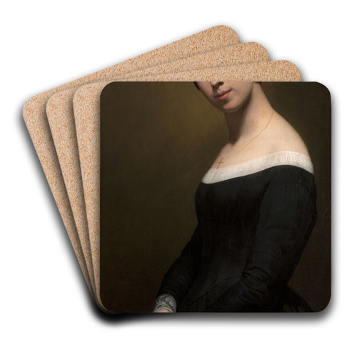 Portrait of Pauline Viardot by Ary Scheffer Art Drink Coaster set