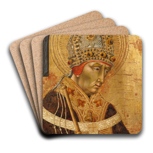 Saint Ambrose by Giovanni di Paolo Art Drink Coaster set