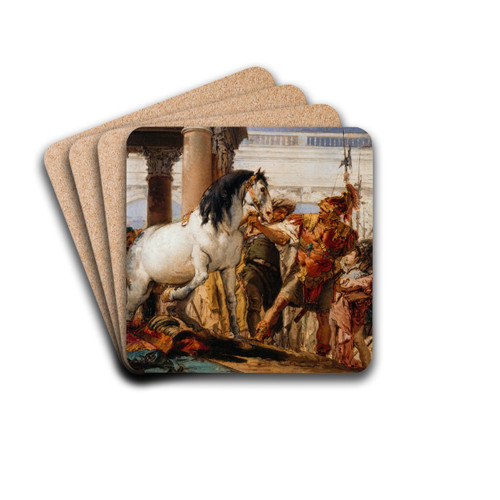 Alexander and Bucephalus by Giovanni Battista Tiepolo Drink Coasters - set of 4 Alexander and Bucephalus by Giovanni Battista Tiepolo Drink Coasters - set of 4