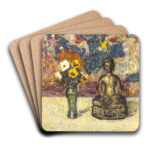 Bronze Buddha by Henry Golden Dearth Art Drink Coaster set