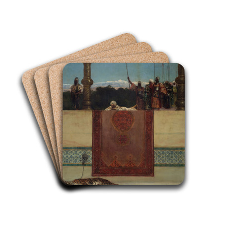 The Sultan's Tiger by Jean-Joseph-Benjamin Constant Drink Coasters - set of 4